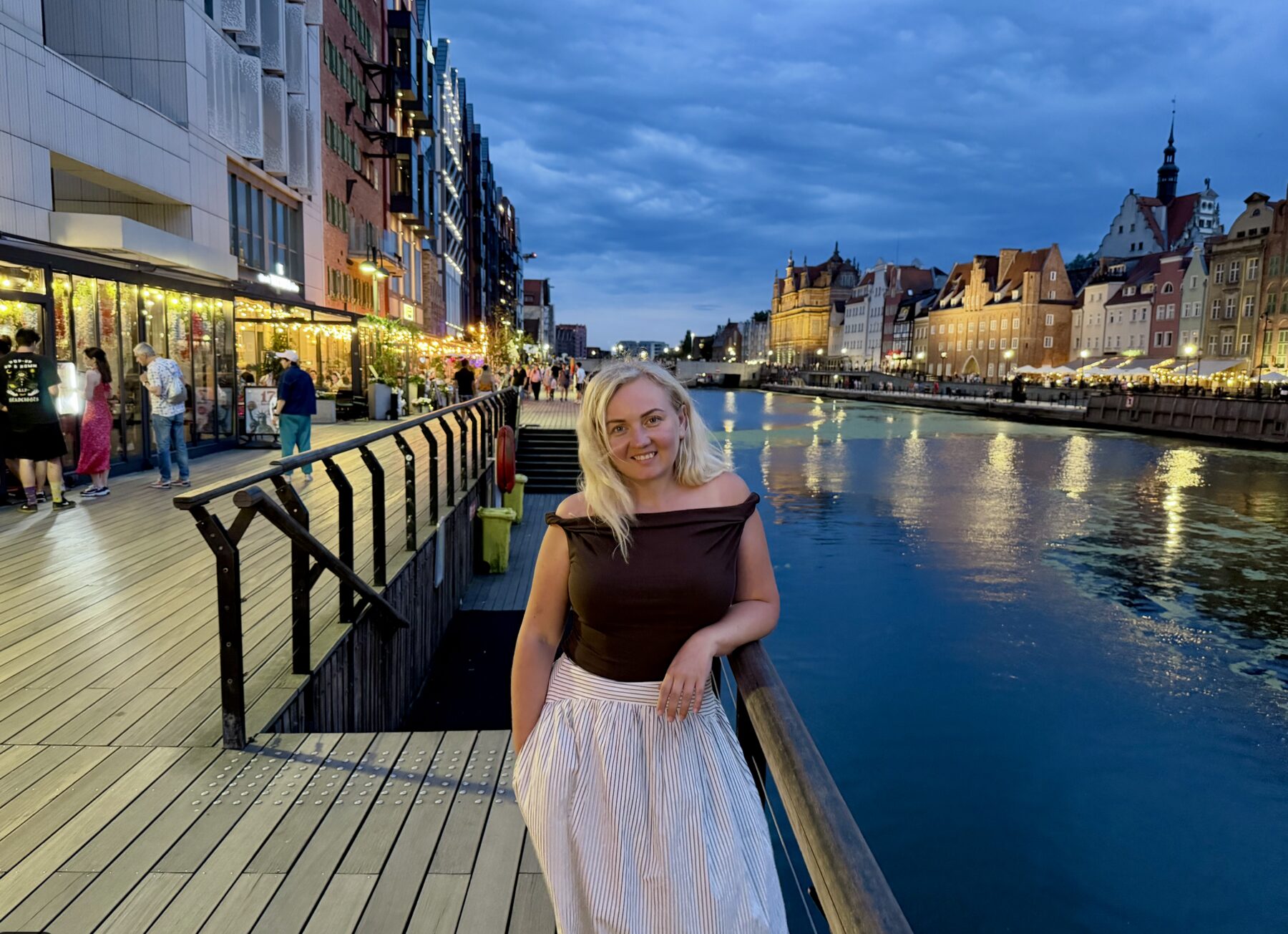 Barbara on the riverfront in Gdańsk, Poland