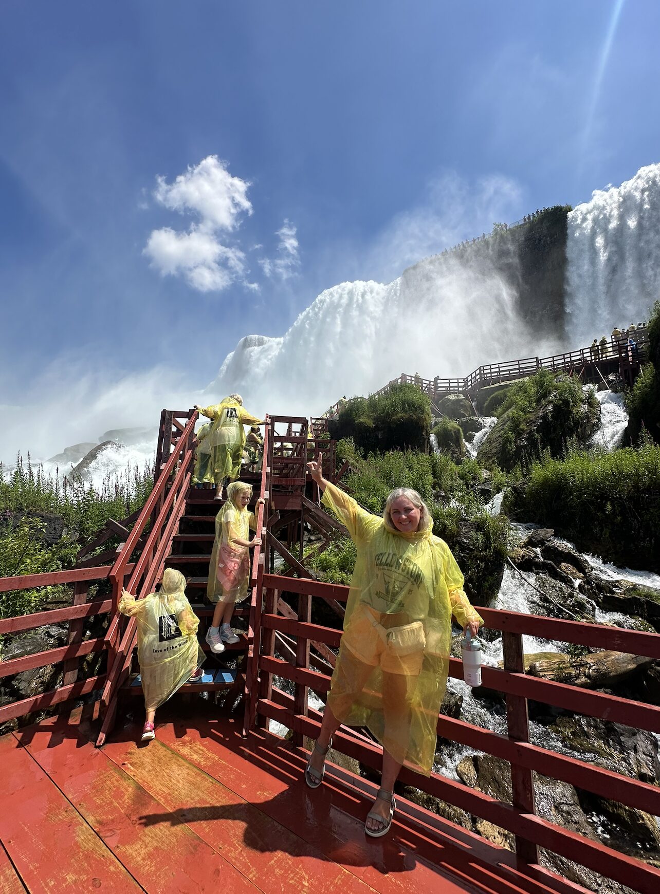 Barbara at Niagara Falls with her kids