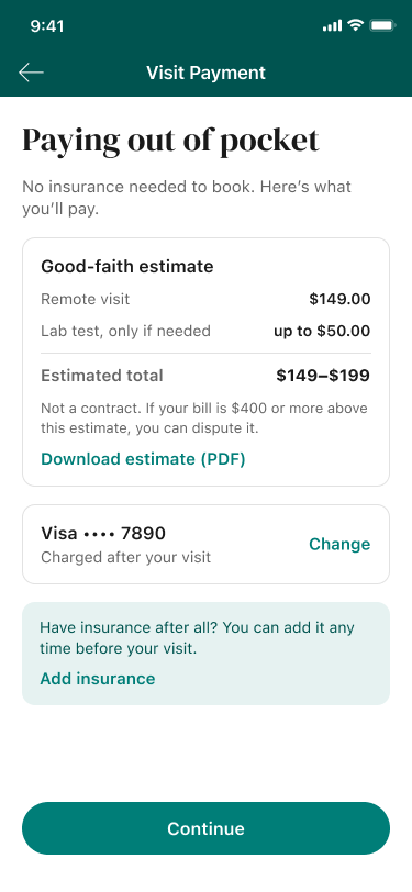 Paying out of pocket: a good-faith estimate